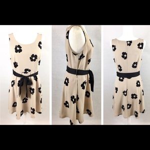 Lauren Conrad LC Floral Print Dress Tan Dress 12
